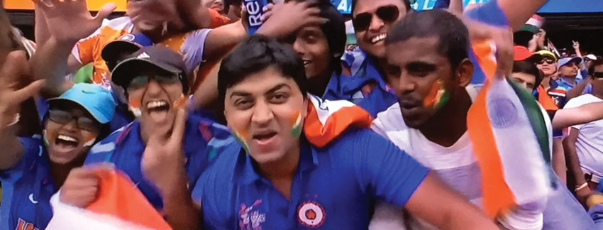 Indian fans at the ground in Adelaide, Feb. 15.