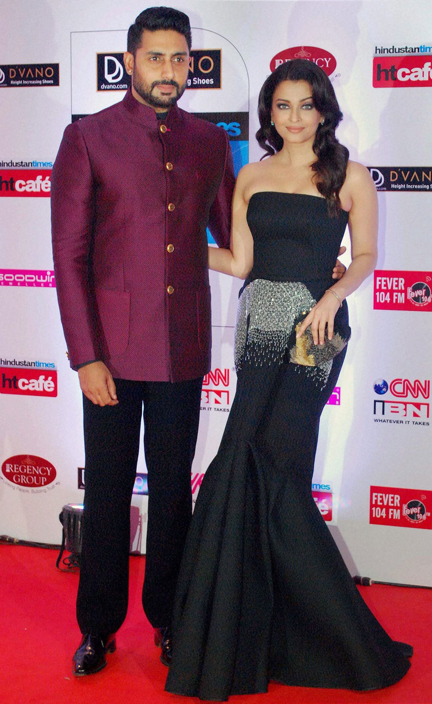 Abhishek Bachchan and Aishwarya Rai Bachchan during the ‘Stylish Awards,’ in Mumbai. (Press Trust of India)