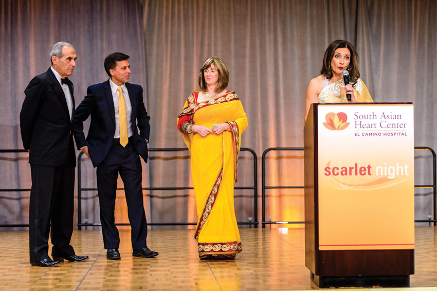 Dr. Vince Gaudiani, PAMF, Dr. Ron Sinha, PAMF, Tomi Ryba CEO of El Camino Hospital and Sheetal Singhal, emcee.