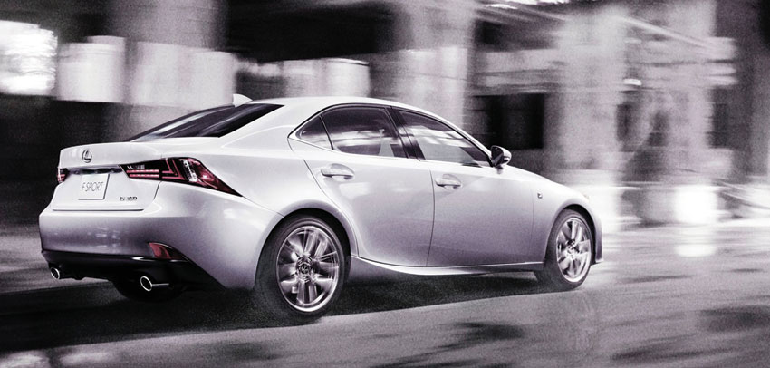 Exterior view of the 2015 Lexus IS250.