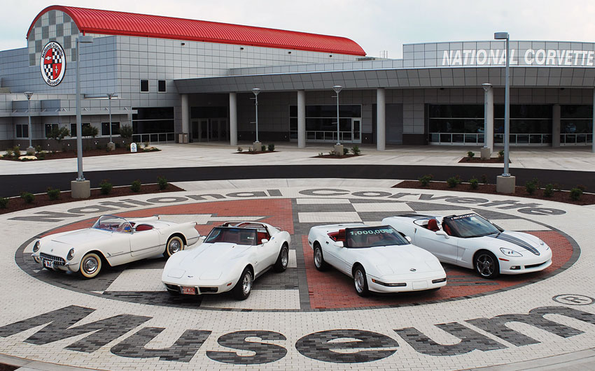 Generations of Corvettes. (National Corvette Museum) 