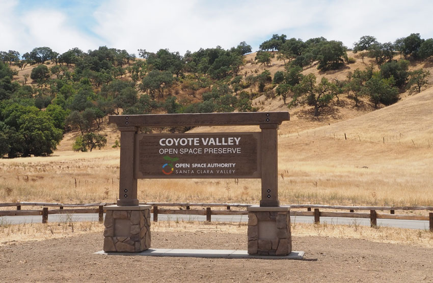 Coyote Valley Open Space Preserve signage. (Santa Clara Open Space Authority)