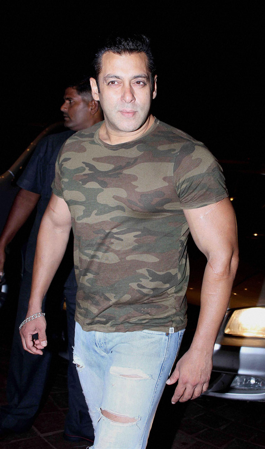 Salman Khan spotted at Bandra in Mumabi, June 29. (Press Trust of India)
