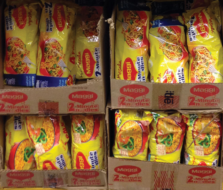 Despite health safety concerns raised by food authorities in India, popular Indian Maggi noodles being retailed at a FoodMaxx in Fremont, Calif. (Seema Gupta | Siliconeer)