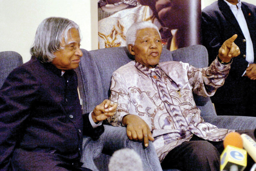 File photo of former President A.P.J. Abdul Kalam addressing the Nation in August 2003. (Press Trust of India) 