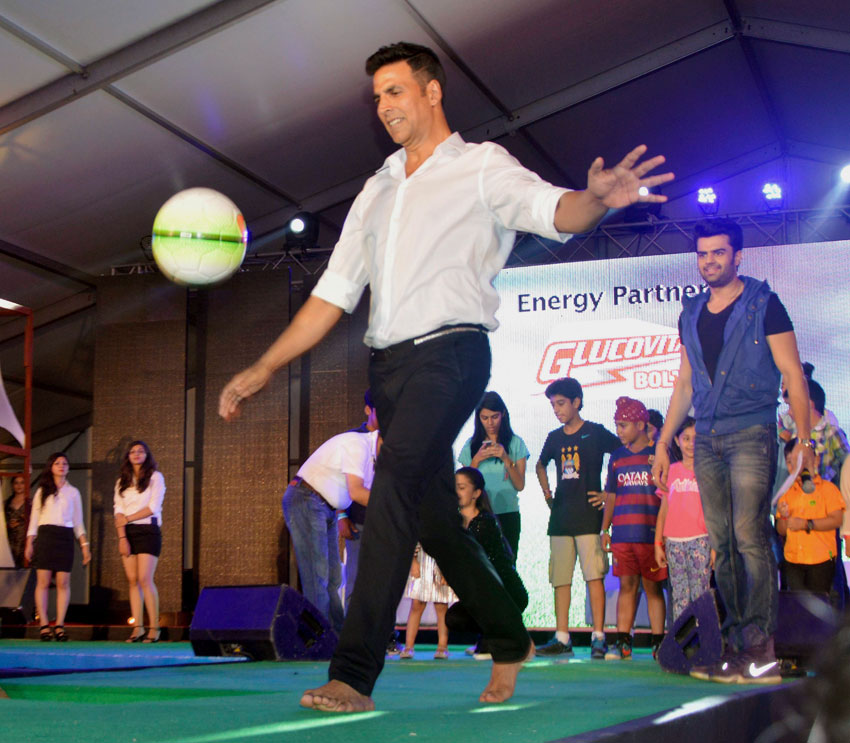 Akshay Kumar at a promotional event of his film “Singh Is Bliing” in Gurgaon, Sep. 20. (Press Trust of India) 