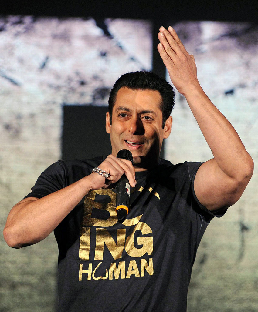 Salman Khan with during a music launch event in Mumbai, Sept. 7. (Press Trust of India) 