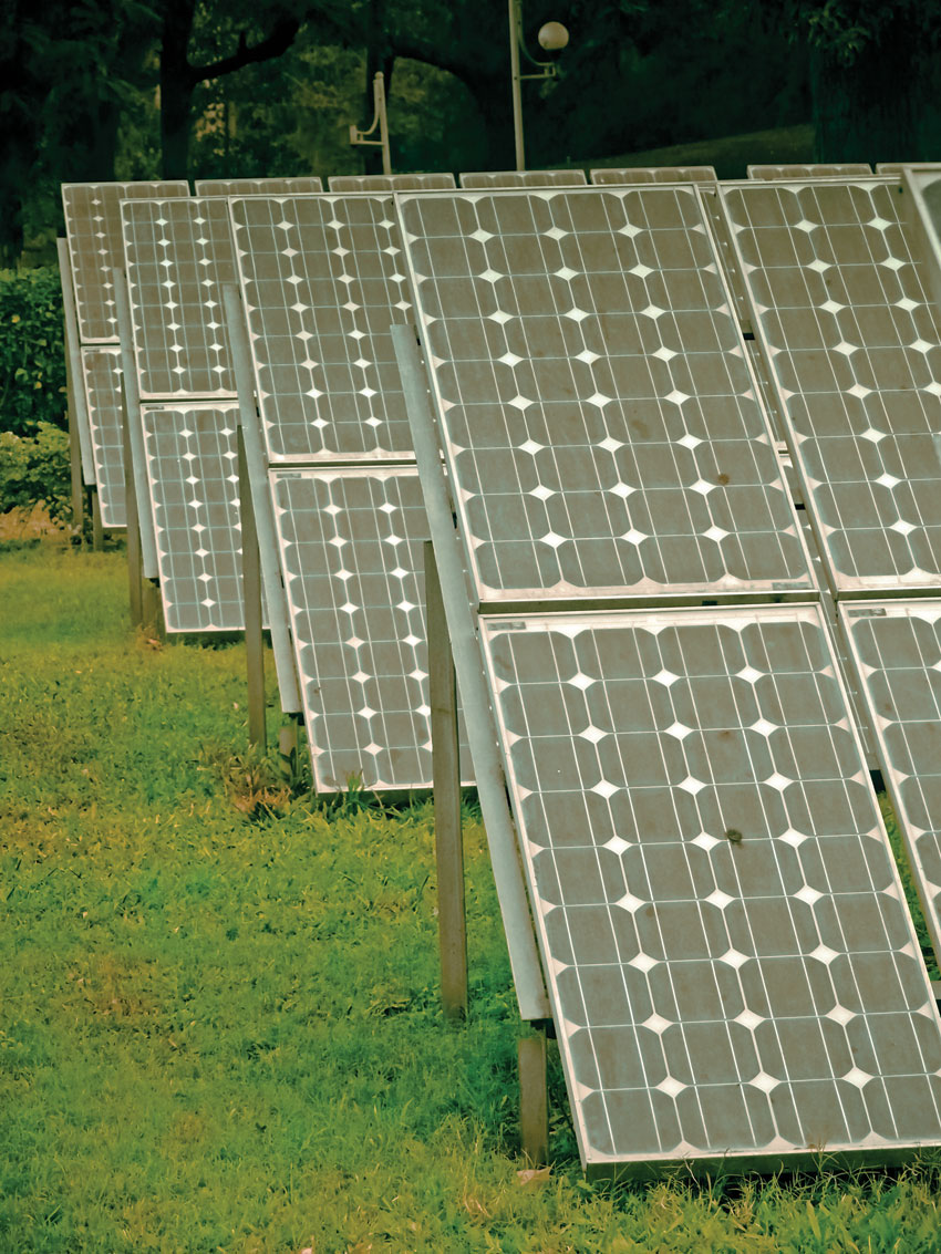 Solar panel installations like the one above need huge areas of land. 