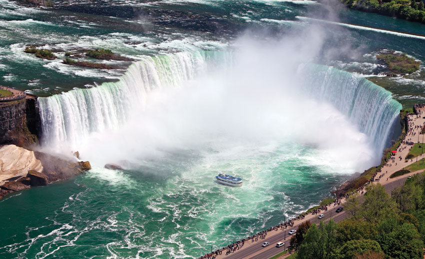 Horseshoe falls at Niagara, Ontario, Canada, as it is today. 