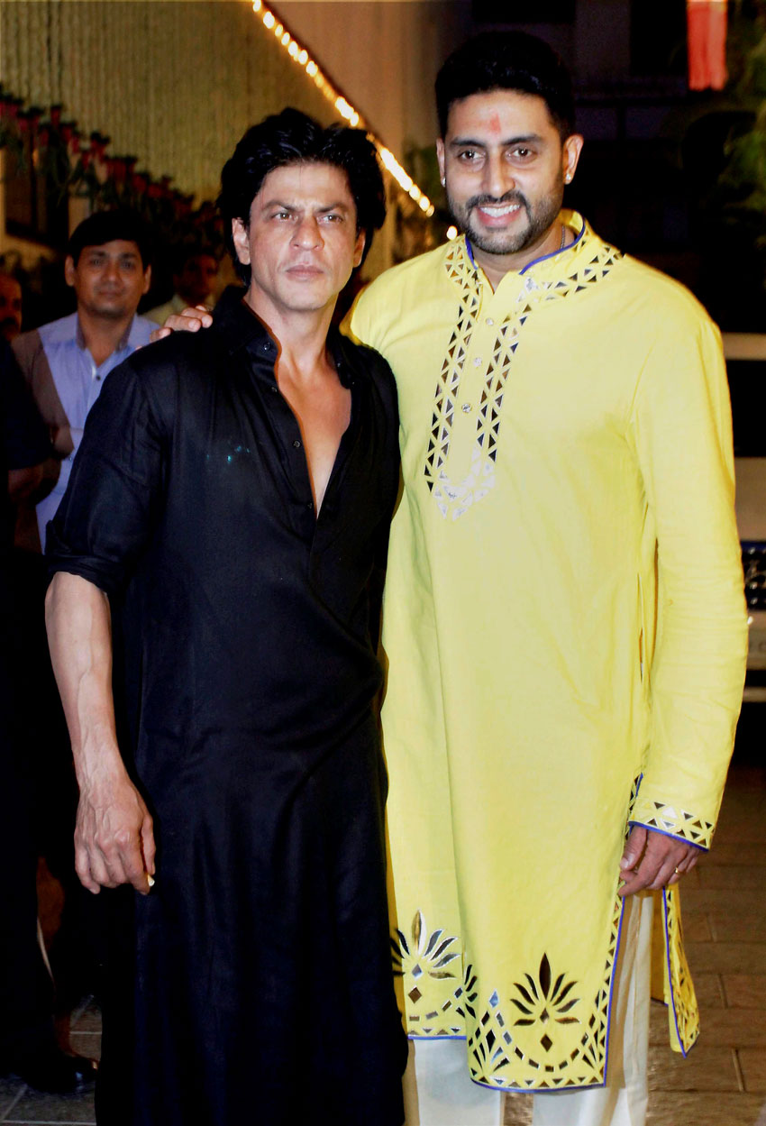 Shah Rukh Khan and Abhishek Bachchan. (Press Trust of India)