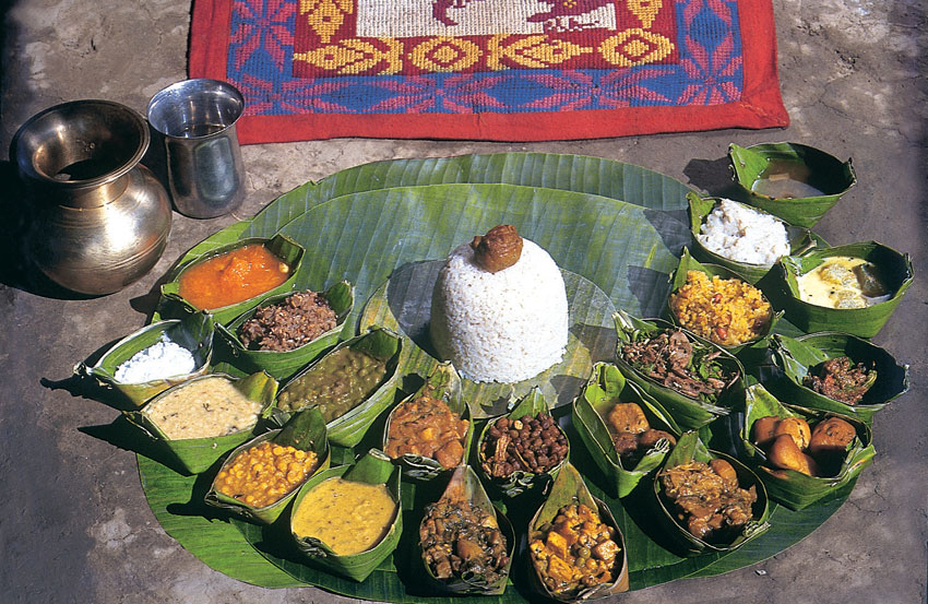 Traditional food spread, Manipur. (Incredible India)