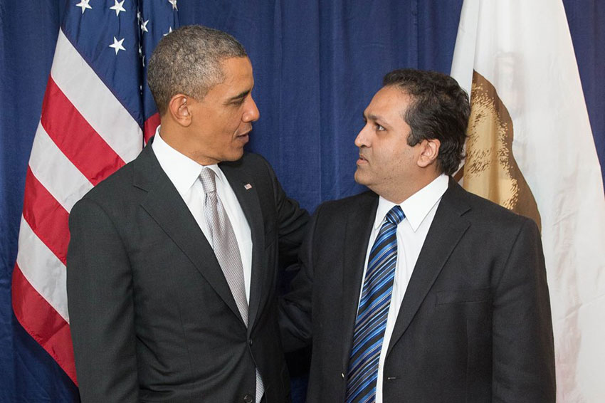 Ajay Jain Bhutoria with President Barack Obama. 