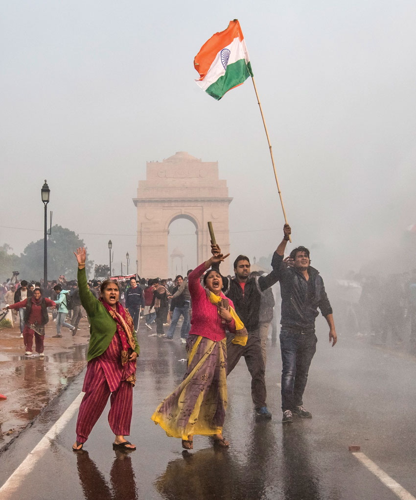 File photo of protestors shouting slogans during a protest against the Indian governments reaction to rape incidents in India, in front of India Gate, Dec. 23, 2012 in New Delhi. (Daniel Berehulak | Getty Images)