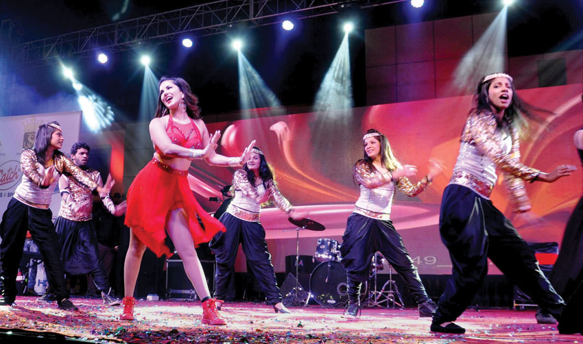 Sunny Leone performing at a live show in Dehradun, Dec. 27. (Press Trust of India)