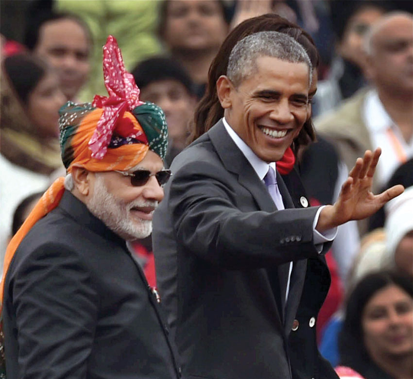 File photo of Indian Prime Minister Narendra Modi and President Barack Obama at India’s 66th Republic Day Parade in New Delhi, in January, last year. (Atul Yadav | PTI)