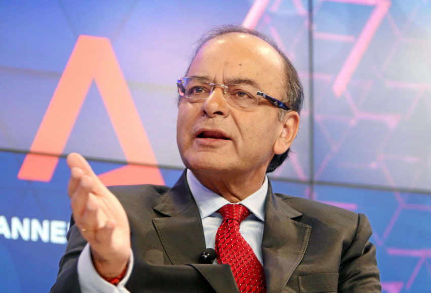 Indian Finance Minister Arun Jaitley speaks during the session of 'Asia’s Era of Infrastructure' at the Annual Meeting 2016 of the World Economic Forum in Davos, Switzerland, Jan. 22. (Press Trust of India) 