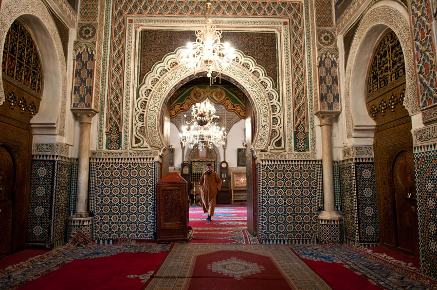 Inside of a mosque in Fes, Morocco. (Michal Osmenda | Wikimedia Commons) 