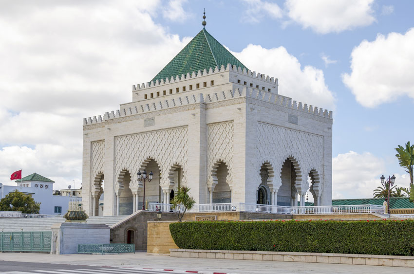 The Mausoleum of Mahamed V in Rabat, one of the most revered site in Morocco. 