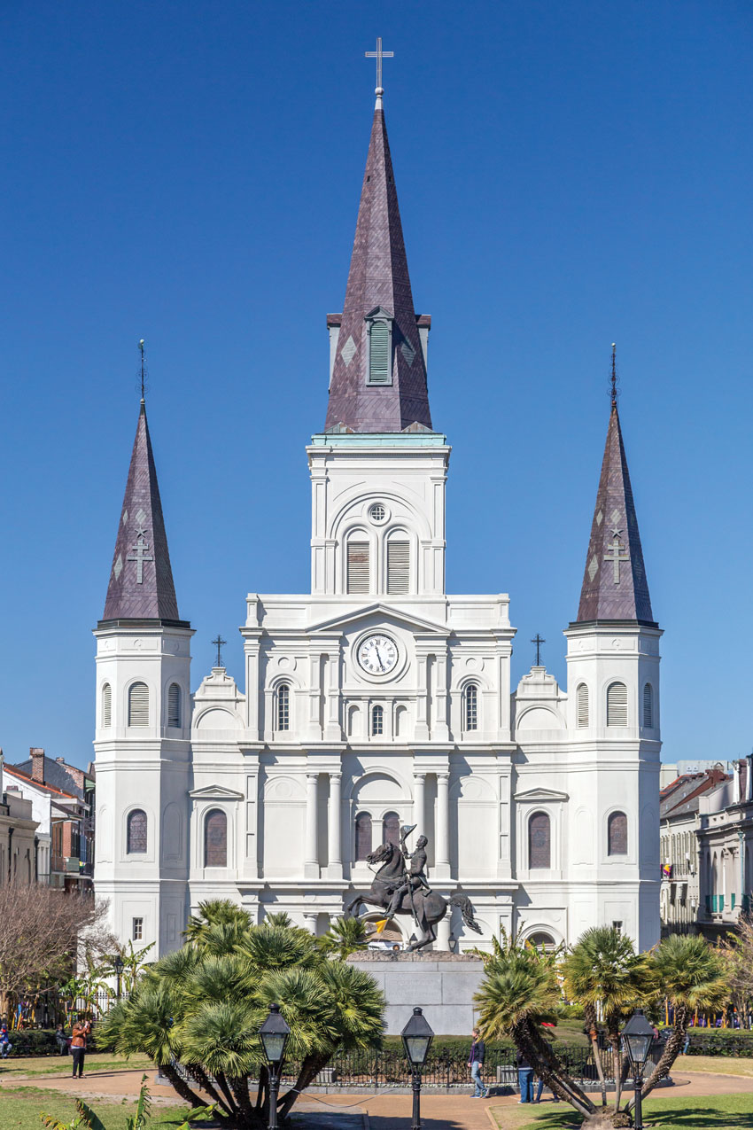 Saint Louis Cathedral overlooking Jackson Square. 