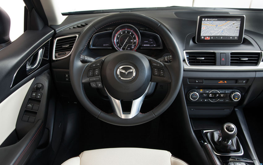 Interior view of the 2015 Mazda3.  