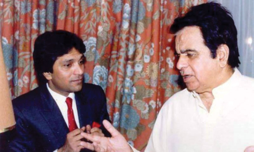 File photo of late Moin Akhtar and Dilip Kumar. 