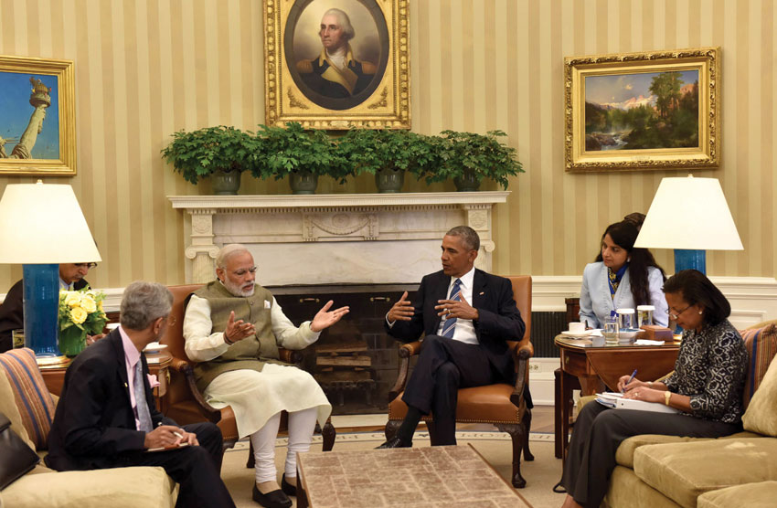 Prime Minister Narendra Modi meeting the President Barack Obama in Oval Office, at the White House, in Washington, D.C., June 7. (Press Information Bureau)