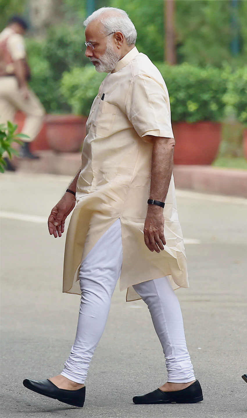 Prime Minster Narendra Modi after the BJP Parliamentary Party meeting during the monsoon session at parliament in New Delhi, July 26. (Kamal Kishore | PTI)