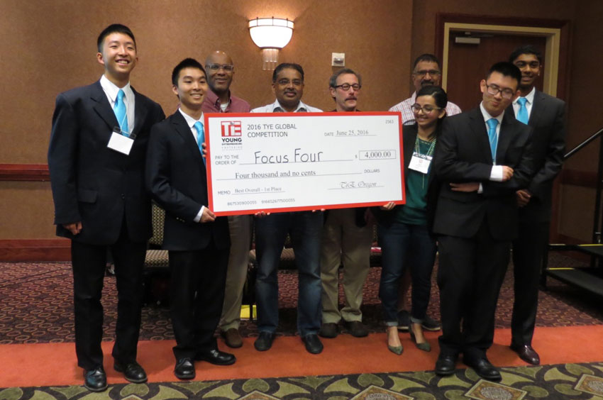 First place winners, Focus Four team from TiE South Coast. (All photos: TiE)