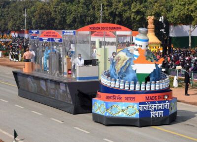The tableau of Department of Biotechnology passes through the Rajpath at the 72nd Republic Day Celebrations, in New Delhi on January 26, 2021. (All Photos: PIB)