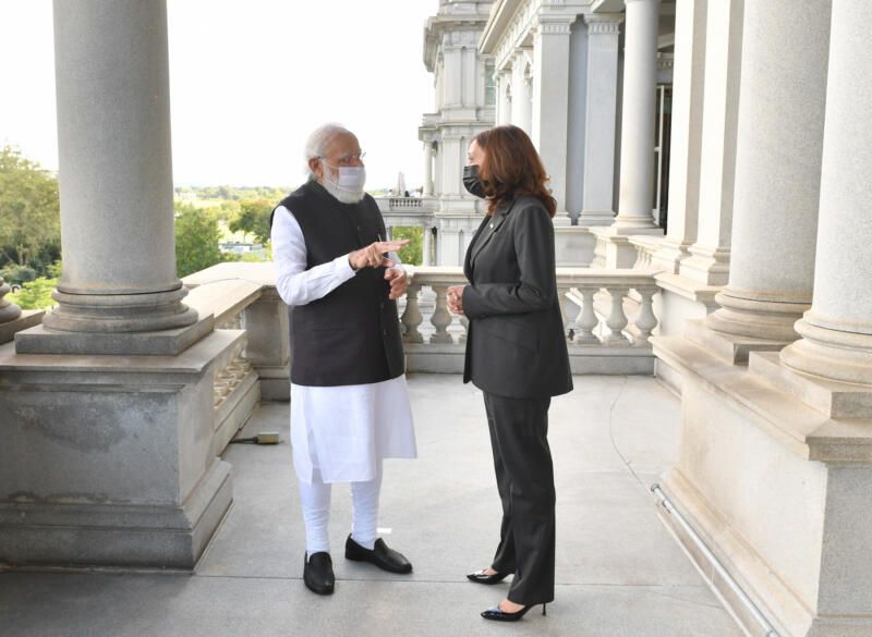 Indian Prime Minister Narendra Modi in a Bilateral Meeting with Vice President Kamala Harris, in Washington D.C., Sept. 23. (PIB)