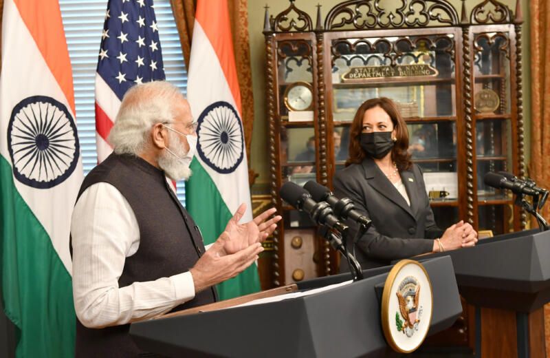 Indian Prime Minister Narendra Modi in a Bilateral Meeting with Vice President Kamala Harris, in Washington D.C., Sept. 23. (PIB)