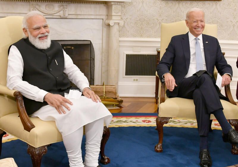 Indian Prime Minister Narendra Modi with President Joe Biden at a Bilateral Meeting at White House, in Washington D.C., Sept. 24. (PIB)