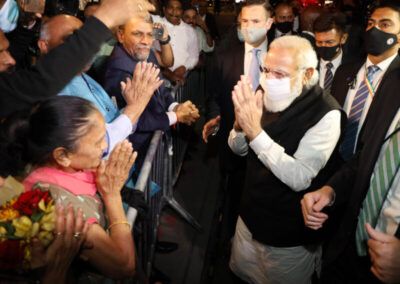 Indian Prime Minister Narendra Modi receives a warm welcome in New York, Sept. 24. (PIB)