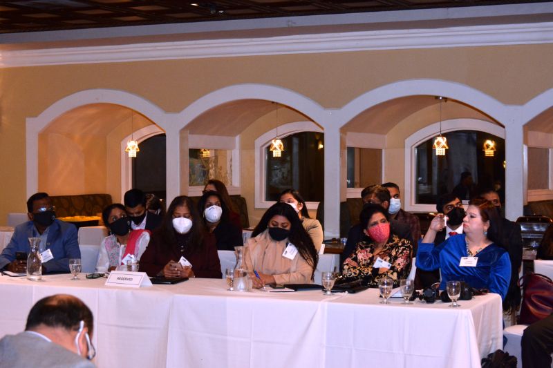 Attendees at the roundtable discussion hosted at the Amber India Restaurant, Los Altos, CA.